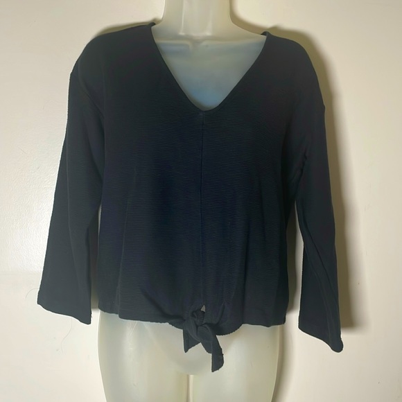 Madewell Tops - Madewell Texture and Thread Long 3/4 Sleeve Blouse Black Women’s
